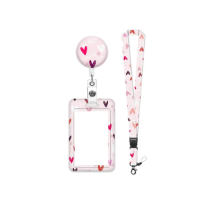 Vertical Holder and Neck Lanyard Set Butterfly Identity Protectors Retractable ABS Holder for Office