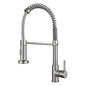 Kitchen Faucet Single Handle Single Lever Pull Down Sprayer Spring Kitchen Sink Faucet Matte Black