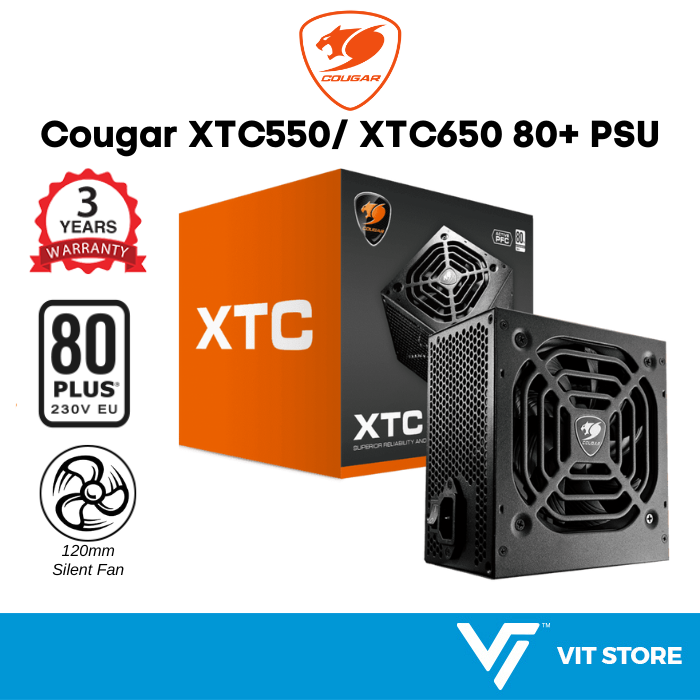 Cougar XTC550 / XTC650 80+ Plus White (550W/650W) Non Modular Gaming ...