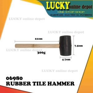 RUBBER HAMMER WITH WOODEN HANDLE