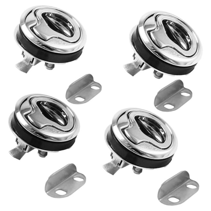 Hatch Flush Pull Chiusura Chiusura a Scatto per Imbarcazione Serratura a Scatto Chiusura a Scatto Silver Maniglia Rotonda da Incasso Inossidabile per Boccaporto per Marinaio Armadietto Yacht 2 Pcs