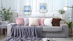 (In stock) Plush Embroidered Cushion Cover 50x50cm/60x60 Faux Fur Soft Square Case Nordic Sofa Throw Pillow Cover Bedroom Home Decor