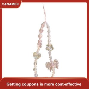 【CANAMEK】 Hàn Quốc gấu màu hồng Bướm hoa dây đeo điện thoại Charm Chain Knot điện thoại di động dây buộc Keychain Phụ Nữ Cô Gái Túi máy ảnh Mặt dây chuyền cho trường hợp