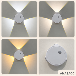 RGB LED Motion Sensor Light Rechargeable Wall Lamp for Bedroom Magnetic Decoration Lights for Room