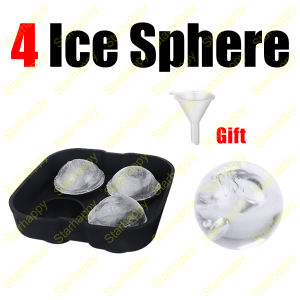 STAR 4 Lubang Cetakan Es Batu / Cokelat / Jelly / Lilin Diy 3 Bentuk Bola kubus berlian Bahan Silikon / Pencetak Es Batu Ice Cube tray Maker 3D Silicone Mold / Cetakan Es Wadah Es Sillicone / Cetakan Es Batu Ice Ball Maker[Stok&PengirimanCepat]