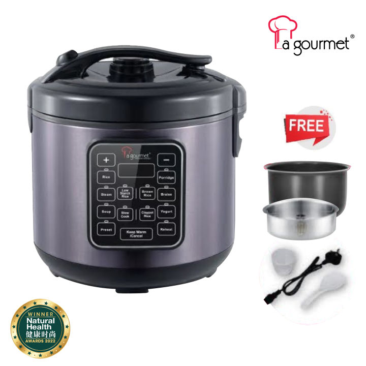 La gourmet Healthy Rice Cooker 1.5L, Grey | Lazada