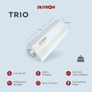 DUTRON Senter LED Tangan Emergency Flash light Trio Pocket Astro Xenon LUMIGO Segitiga Persegi Panjang Kotak Mini berdiri 2 in 1 lampu darurat depan samping cas charge USB Genggam Outdoor Indoor Multi fungsi Traveling Portable Slim 5W 4 LED 4W 1W 3W 5W