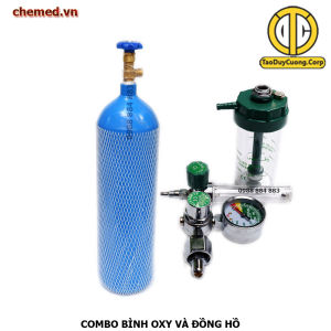 Combo bình 8 lit và đồng hồ oxy HX905 y tế chuyên dụng