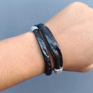 Gelang Akar Bahar Merah Bodi Hitam Variasi Monel Size Kantoran
