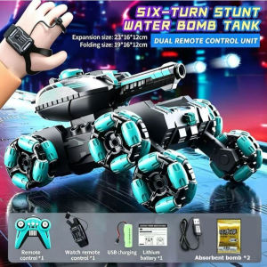 ~Dari KL~ 2.4G Six-Turn RC Stunt car Tank With water tank RC Car light Kereta Mainan kanak Stunt Car Dual Remote Control
