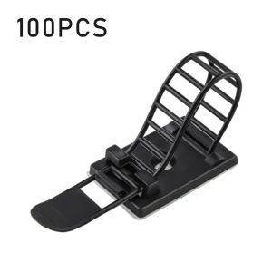 100Pcs Klip Pengikat Perapih Kabel Holder Organizer management- Penjepit Kabel tempel Klip Kabel Organizer