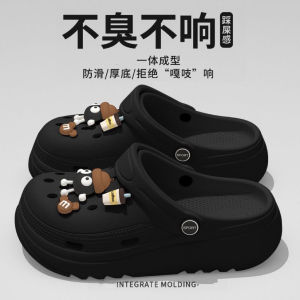 New Summer Style WomenS Clogs With Thick Soles Cartoon Design Versatile Height-Increasing Suitable For Outdoor Wear On The Beach Non-Slip Closed-Toe