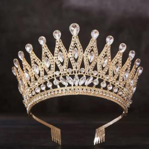 Elegant Shiny Crown Women Bridal Tiara Headpiece Princess Queen Pageant Birthday Party Prom Event