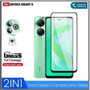 Paket 2in1 Full Tempered Glass INFINIX SMART 9 4G 8 Plus 8 Pro 8 HD 8 7 2023 5 2020 Free Anti Gores Camera