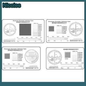 [Nicoles] ไม้บรรทัดกล้องจุลทรรศน์ไมโครมิเตอร์การสอบเทียบสไลด์บรรทัดความกว้างเส้นผ่าศูนย์กลางอนุภาค