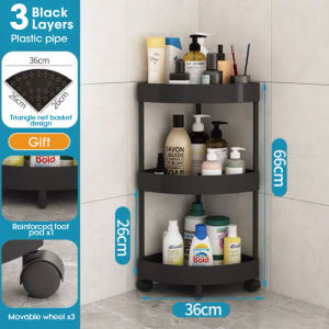 Bathroom corner storage rack kitchen rack wheeled trolley trolley organizer
