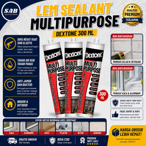 Lem Sealant Super Kuat Dextone Multi Purpose Silicone Tabung 300ml Silikon Serbaguna Indoor Outdoor