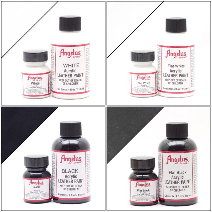 Angelus leather paint white black flat white flat black original