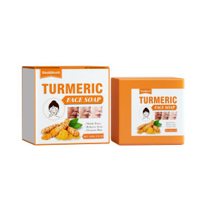 West&Month Turmeric Brightening Face Soap 100g – Fades Dark Spots & Acne Marks Controls Excess Oil Deep Cleanses & Gently Exfoliates Daily Face Cleansing Bar for Oily & Dull Skin Natural Skincare Soap for Brighter Clearer Complexion 中文标题:
