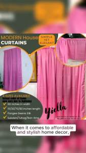 PARES PARES na Kulay ng Kurtina Plain Baby Pink Non Ring Curtain House & School Decoration - Door Window Shelves Board Divider Barrier even in Vehicles can use to cover from sunlight (from small size curtain to big sizes)