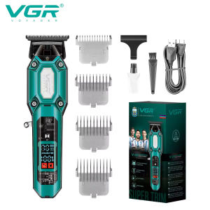 VGR V-600 Professional Mens Hair Clippers Set with LED Display 2000mAh USB Rechargeable Hair Trimmer Beard Electric Barber