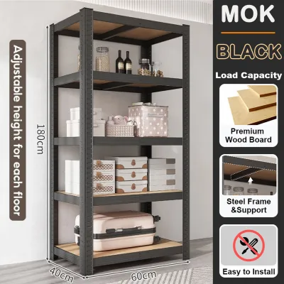 Boltless Steel Shelf 6 Layer Metal Rack Adjustable Heavy Duty Shelves Organizer Space Saver Supermarket home storage rack