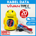 KABEL DATA VIVAN CBC100 TYPE C Kaleng Isi 20 Pcs & 10 Pcs - Kabel Vivan Tipe C  Kabel Data Type C  Kabel Vivan Isi 20 Pcs  Data Cable  Kabel Vivan Type C  Cabel Charger Fast Charging  Tipe C Kabel Casan Toples Kaleng Isi 20Pcs 20 Buah. 