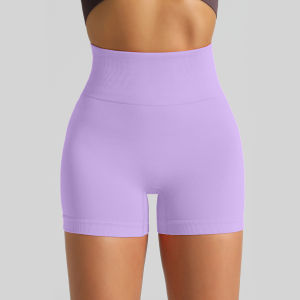 Shipped from China [2025] Seamless Knitted Yoga Shorts Peach Hip Lift High Waist Fitness Pants Tight Running Sports Shorts Three-Quarter Length for Women