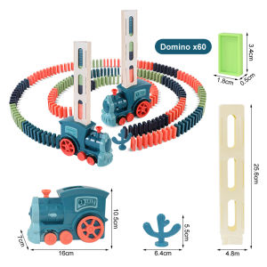 Domino Train Educational Building Blocks DIY Domino Game Toy Set Automatic Bricks 60 PCS Kid Toys Christmas Gift