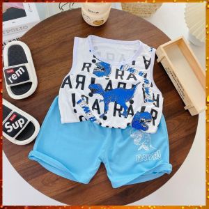 Đồ Bộ Bé Trai Size 20-33kg Thun Lạnh Co Giãn 4 Chiều Mềm Mát Hình Khủng Long.1634