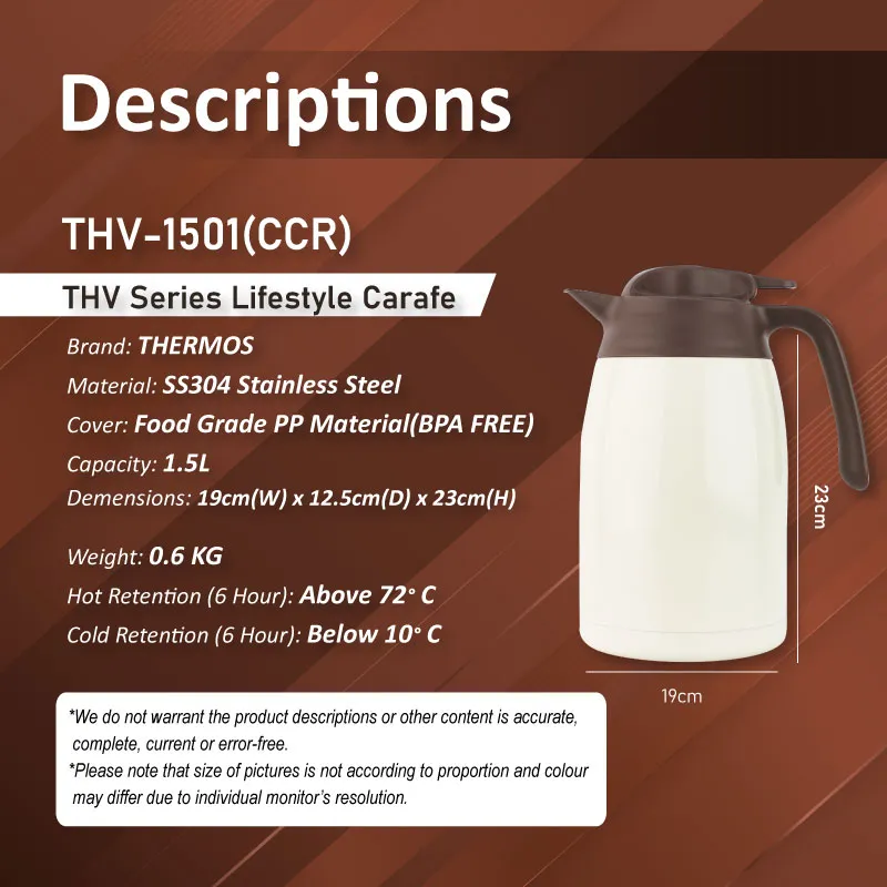 100% Authentic] THERMOS Vacuum Stainless Steel Large Capacity