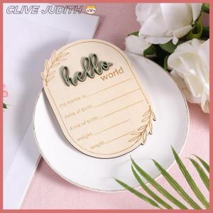 CISWGE Dấu hiệu thông báo cho bé dấu hiệu thông báo sơ sinh bằng gỗ 5.91x4.13 inch Xin Chào Thế Giới