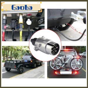 gaoba 12V 7 Pin Trailer Plug Socket Set Aluminum Alloy Plug Trailer RV Plug Socket Car Trailer Coupling Connector EU Plug