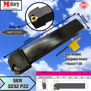 Holder Bubut Drat Luar SER SEL 1010 1212 1616 2020 2525 3232 Stang Bubut Ulir Insert MMT ER IR