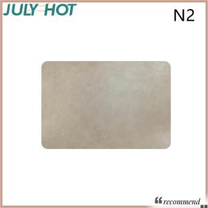 [JULYHOT] แผ่นรองจานหนังแท้หรูหราน้ำหนักเบา1ชิ้น ผ้าปูโต๊ะกาแฟสีน้ำตาล PU กันน้ำมันกันความร้อนแผ่นชามตกแต่งโต๊ะ