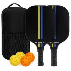 T2P Pickleball Beginner Set of 2x Premium Fiberglass Pickleball Paddles 4x Pickleball 1x Paddle Bag