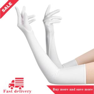 [COD] High Elastic Spandex Sun Protection Gloves Party Nightclub Wedding Performance Black Gloves