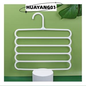 HUAYANG01 [HOT FASHION] ที่แขวนเสื้อผ้าที่แขวนกางเกงขายาวที่เก็บของในตู้เสื้อผ้าที่แขวนผ้าเช็ดตัวผ้าพันคอ5ชั้นจัดระเบียบ