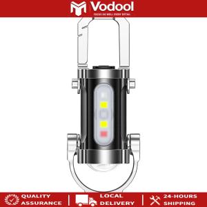 COB LED Keychain Flashlight Multifunctional Pocket Flashlight USB Rechargeable Portable Keychain Torch for Outdoor Emergency