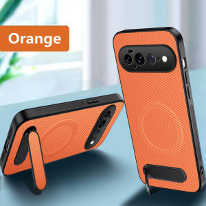 Carbon Fiber Leather For Google Pixel 11 Pro XL / 11 Pro Case Stand Protective Back Cover For Magsafe Wireless Charging