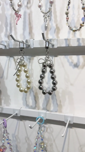 Đáng yêu Thắt Nơ Đính Ngọc Trai Hoop đồ treo móc khóa thời trang dễ thương đồ treo trang trí Keyring Ba lô trang trí quyến rũ
