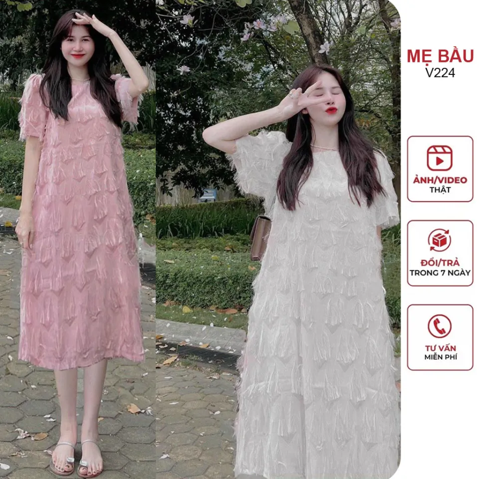 Váy bầu suông thời trang,váy bầu hai dây,váy đi biển | Shopee Việt Nam