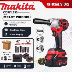 Impact Wrench Cordless Impact Wrench Torque Impact Drill Impact Driver Impact Gun with 2 Battery