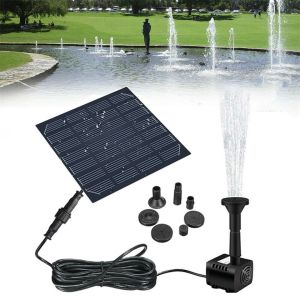 Black Solar Power Floating Fountain Water Pump Fountains Waterfalls Pump Aquarium Pool Pond Pump Garden Decoration