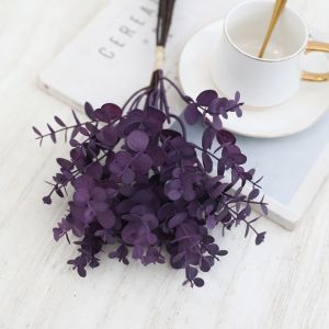 CANICECA Plastic Material Artificial Eucalyptus Leaves 6 Pieces Lot Leaf Stems Simulated Eucalyptus Flowers Outdoor Ornament Fake Flowers Faux Eucalyptus Stems Home Decoration