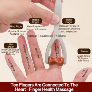 Wooden Finger Massager Hand Care Roller Device/Relieve Hand Fatigue Stress/Portable For Students Adults/Office Home Sports Outdoor Use