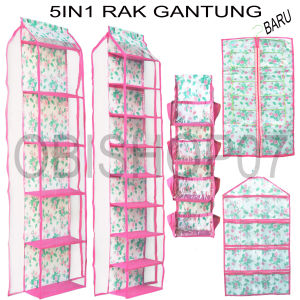 Rak set 5 in 1 rak sepatu rak jilbab dan rak tas rak underwear dan rak srbaguna- Rak gantung karakter 5 in 1