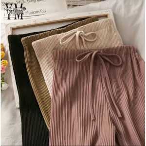 CELANA WANITA TEBAL KULOT PLISKET PREMIUM LIDI TALI | Celana Kulot Jersey Lidi Kecil | Plisket Hyget