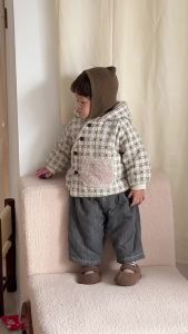 Childrens Winter Cotton Coat 2025 Baby winter clothing boys denim suit custom-made