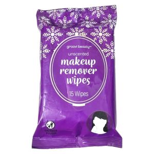 Groovi Beauty Unscented Makeup Remover Wipes 15 Towelette wipes